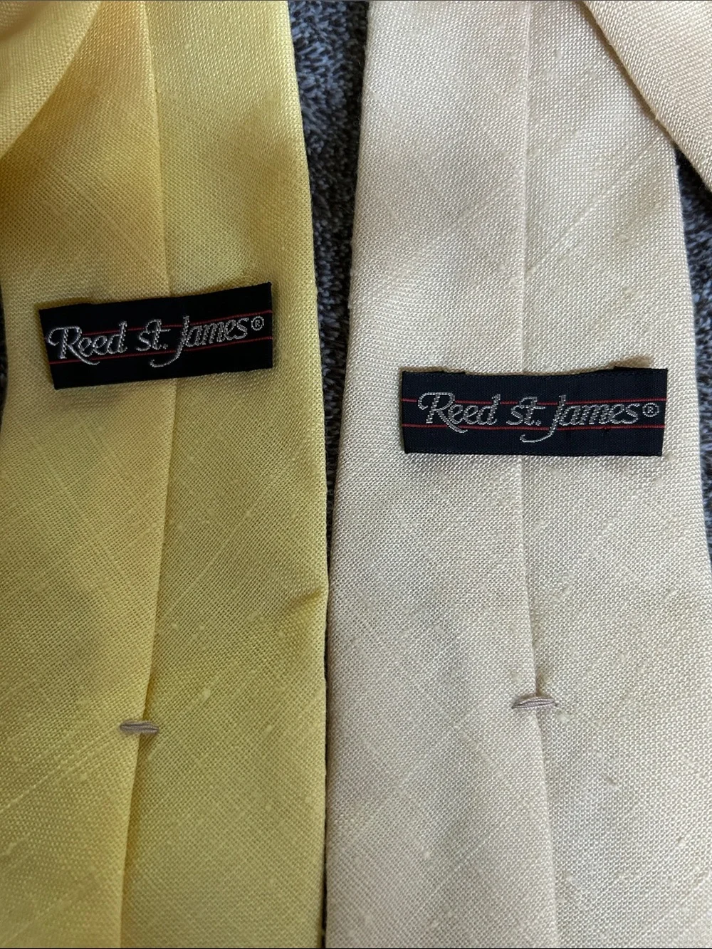Men's Solid Yellow and Beige Necktie Set